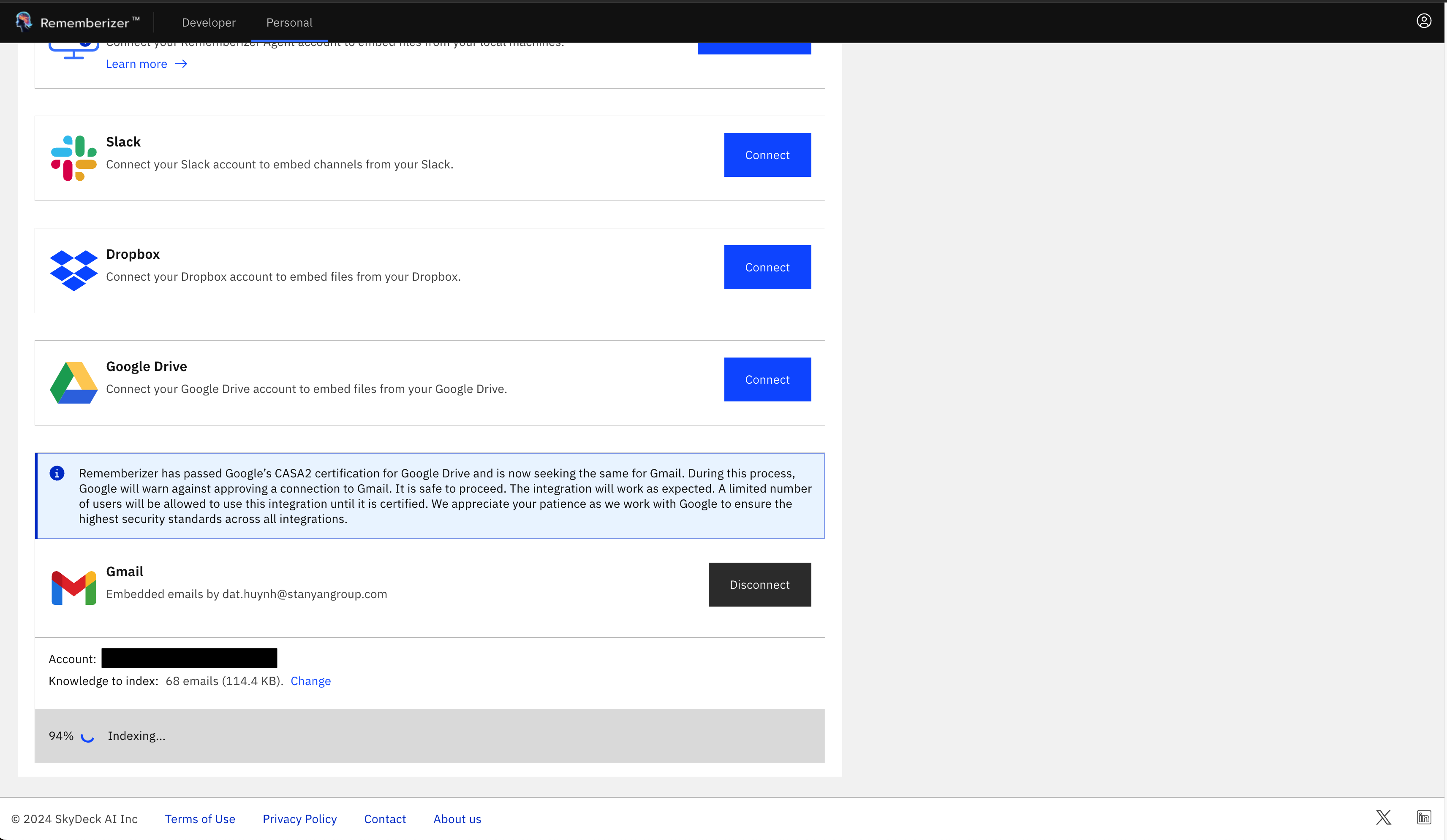 gmail indexing