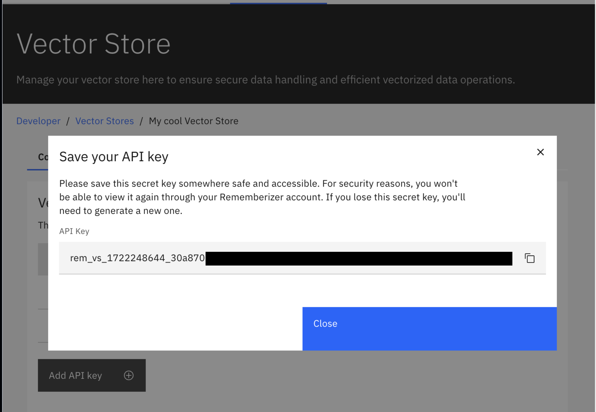創建新的 API 金鑰