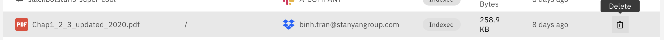 帶有刪除圖示的檔案